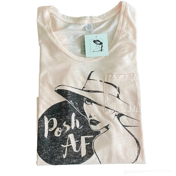 Posh AF Short Sleeve Pink Custom Tee Size Medium - Picture 3 of 7